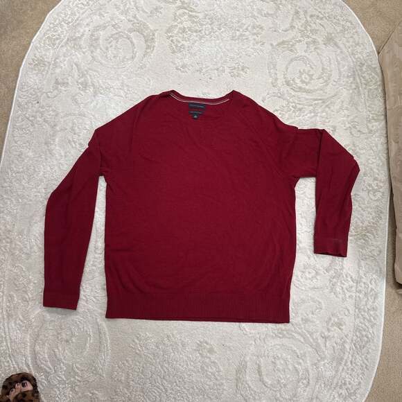 Banana Republic Men's Wool Red Crew Neck Long Sleeve Sweater, XL - Picture 1 of 6